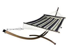 15 Ft. Indoor/Outdoor Bronze Steel Arc Hammock Stand & Elegant Hammock Bed w/Pillow.