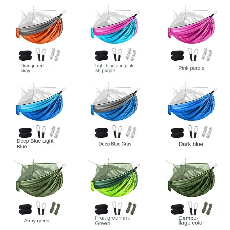 260 * 140CM Camping Hammock Outdoor Camping Belt Mosquito Net Hammock Anti Mosquito Mesh