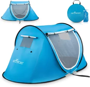 Abco 2-Person Pop Up Tent - Portable Cabana With 2 Doors, Water-Resistant And Uv