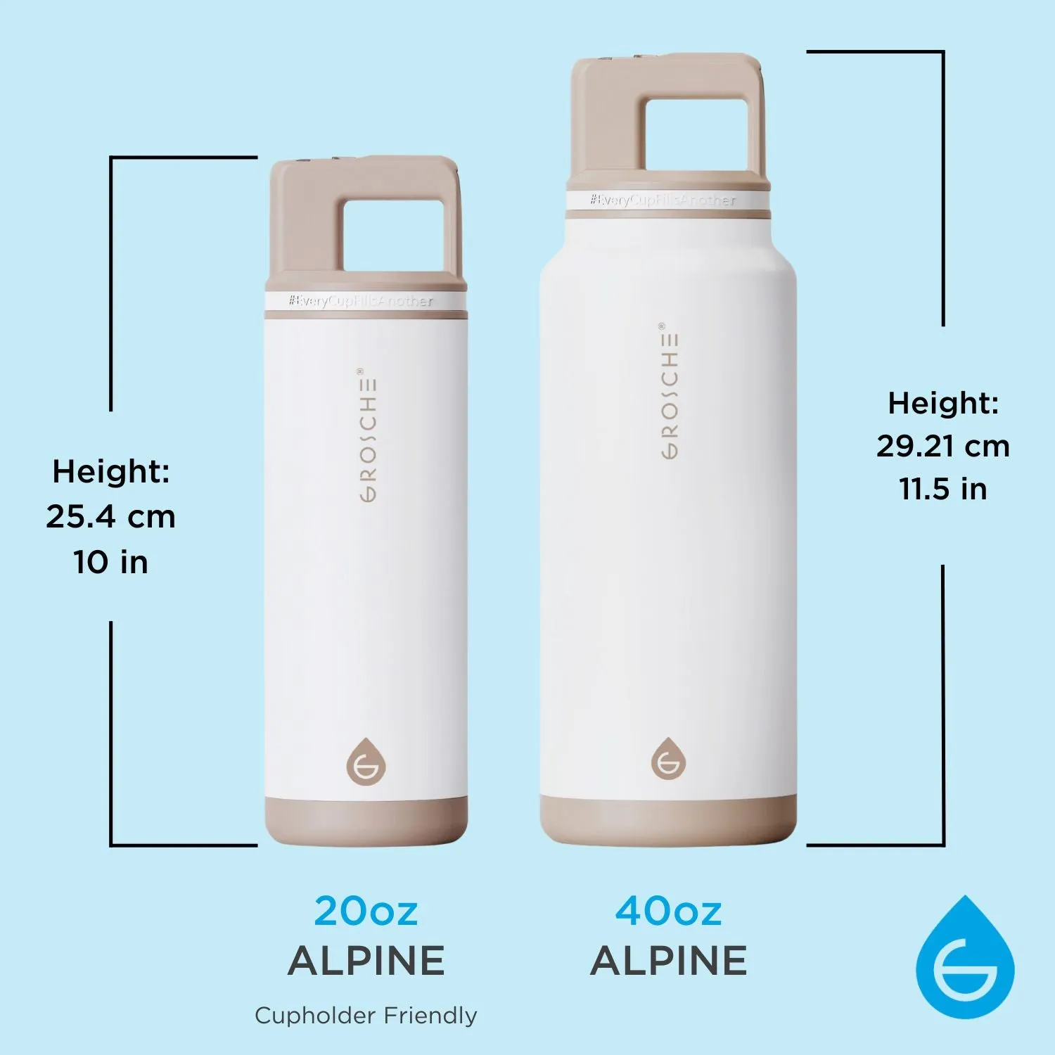 ALPINE Flip 'N Sip Insulated Water Bottle With Straw, 20oz