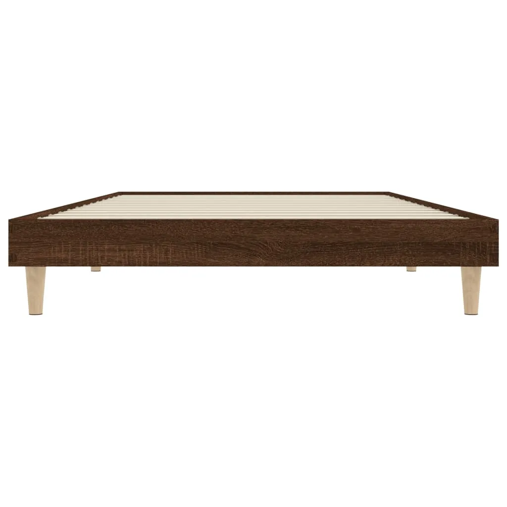 Bed Frame Brown Oak 90x190 cm Single Engineered Wood