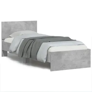 Bed Frame with Headboard Concrete Grey 90x200 cm Engineered wood