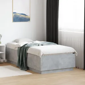 Bed Frame without Mattress Concrete Grey 75x190 cm Small Single