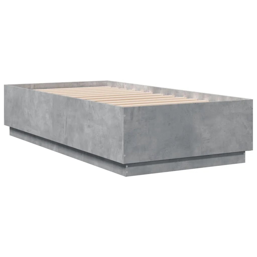 Bed Frame without Mattress Concrete Grey 75x190 cm Small Single