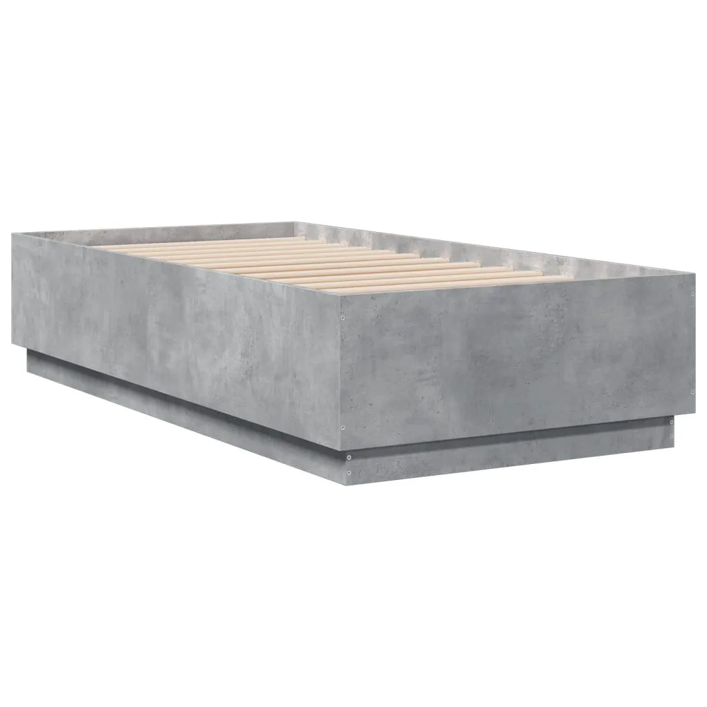 Bed Frame without Mattress Concrete Grey 75x190 cm Small Single