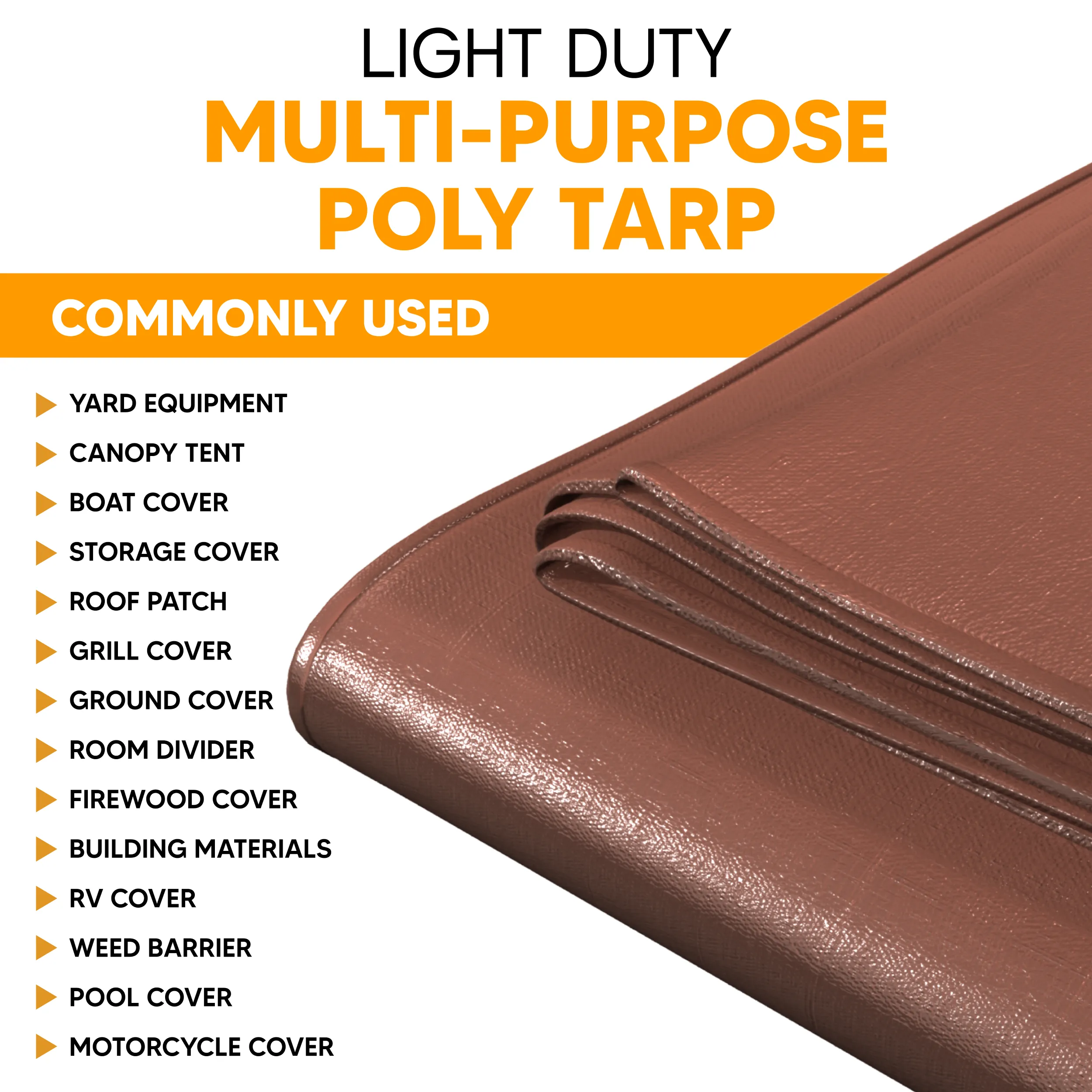 Brown Poly Tarp 40' x 40'