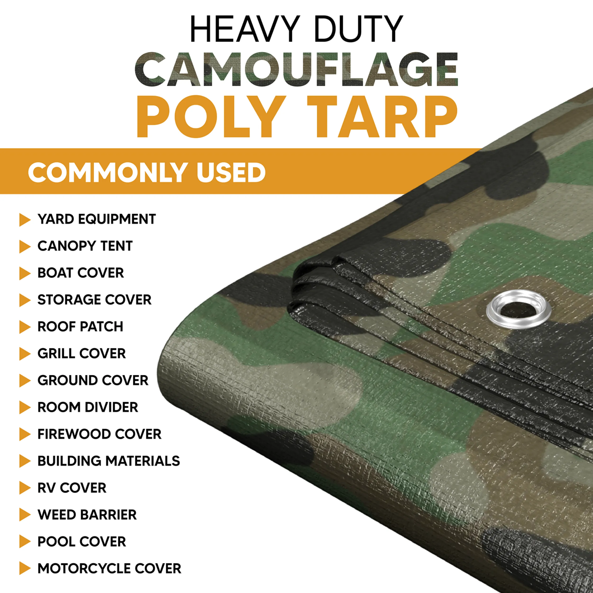 Camouflage Poly Tarp 10' x 20'