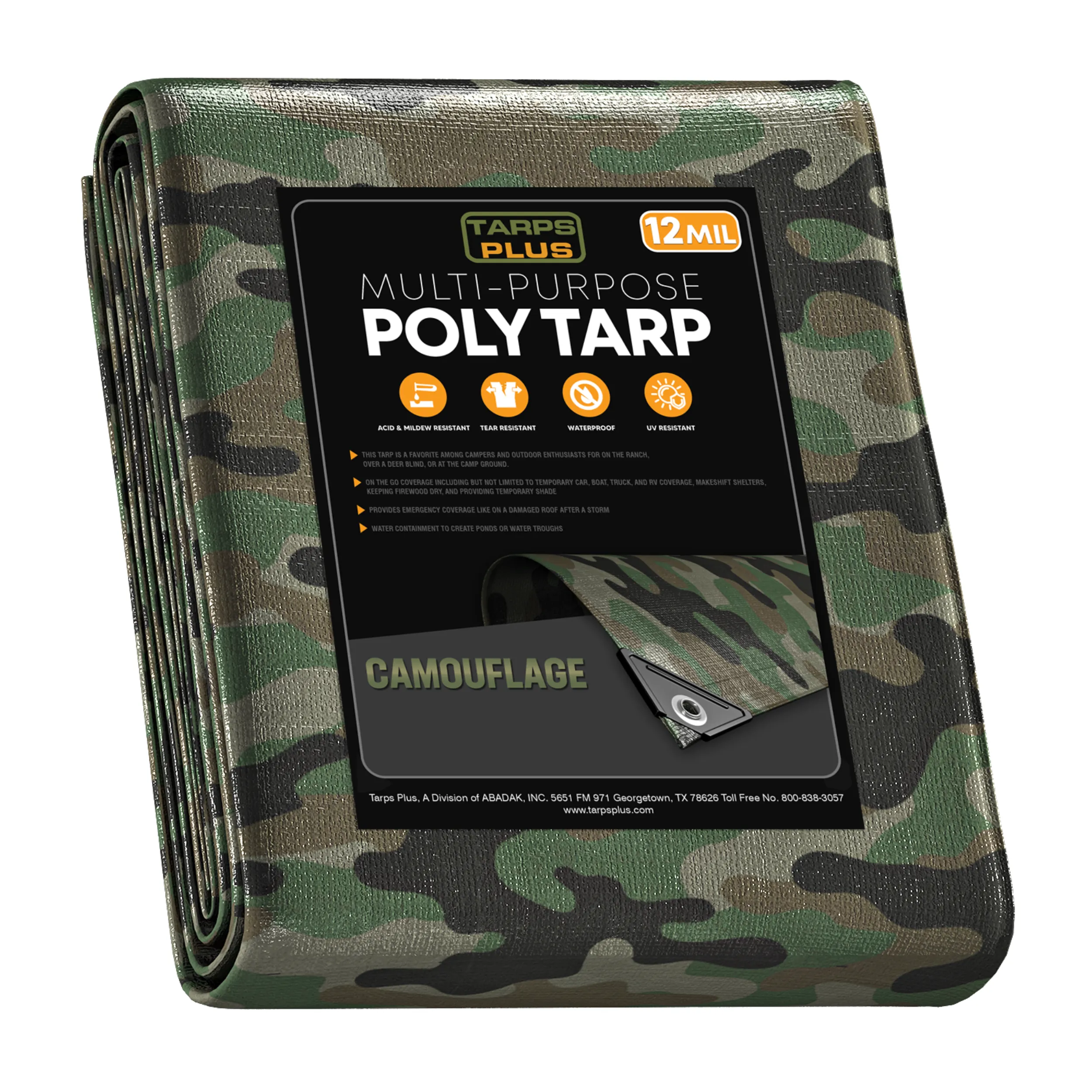 Camouflage Poly Tarp 8' x 10'