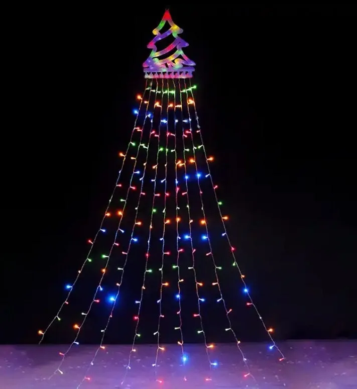 Christmas Tree Waterfall Lights Solar LED Strip #6953