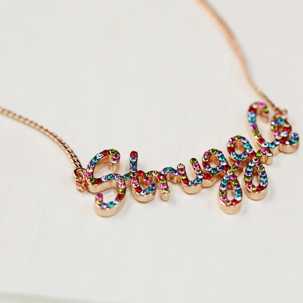 Colorful Name Necklace In Gemstone Birthday Gift For Mom Necklace