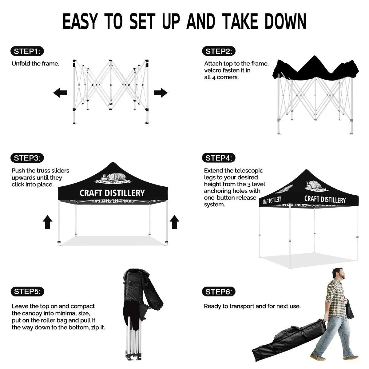 Craft Beer Tent-Craft Distillery 10x10 Pop Up Canopy Tent