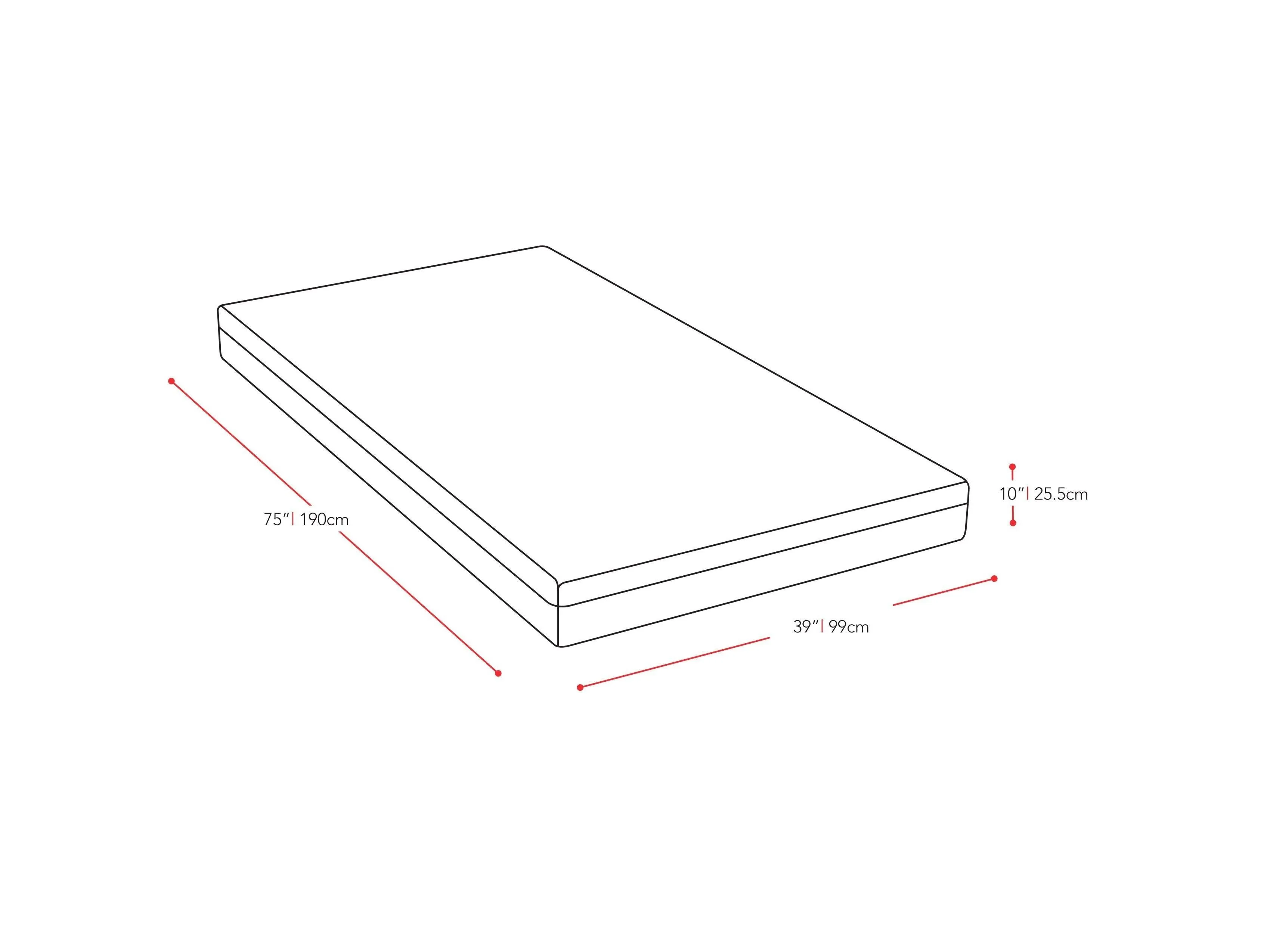 Deluxe 10" Twin/Single Memory Foam Mattress