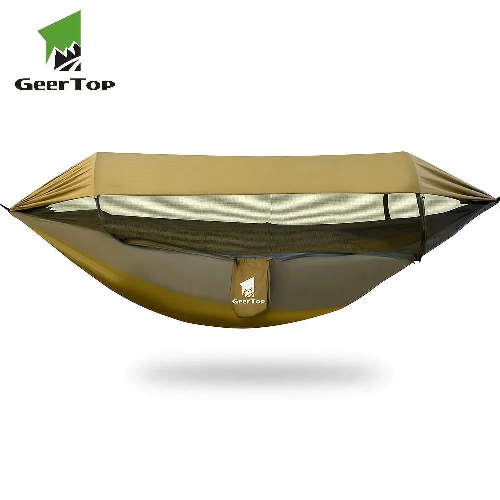 GEERTOP 3-in-1 Outdoor Hammock With Mosquito Net - Waterproof Double Sleep Camping Hammock For Backpacking, Travel, And Park - Enjoy A Bug-Free And Comfortable Rest