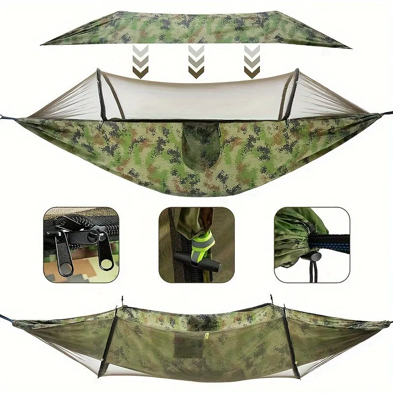 GEERTOP 3-in-1 Outdoor Hammock With Mosquito Net - Waterproof Double Sleep Camping Hammock For Backpacking, Travel, And Park - Enjoy A Bug-Free And Comfortable Rest