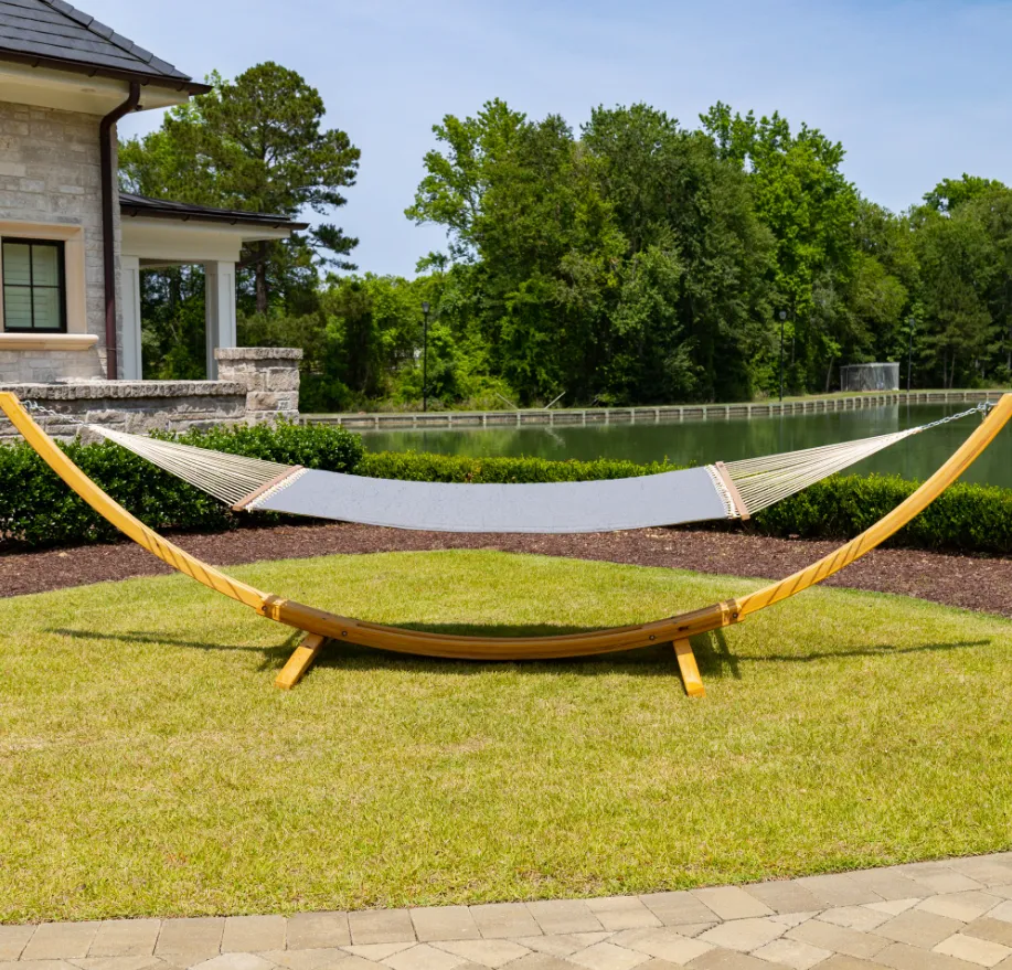 Large Quilted Fabric Hammock - Sunbrella Cast Slate