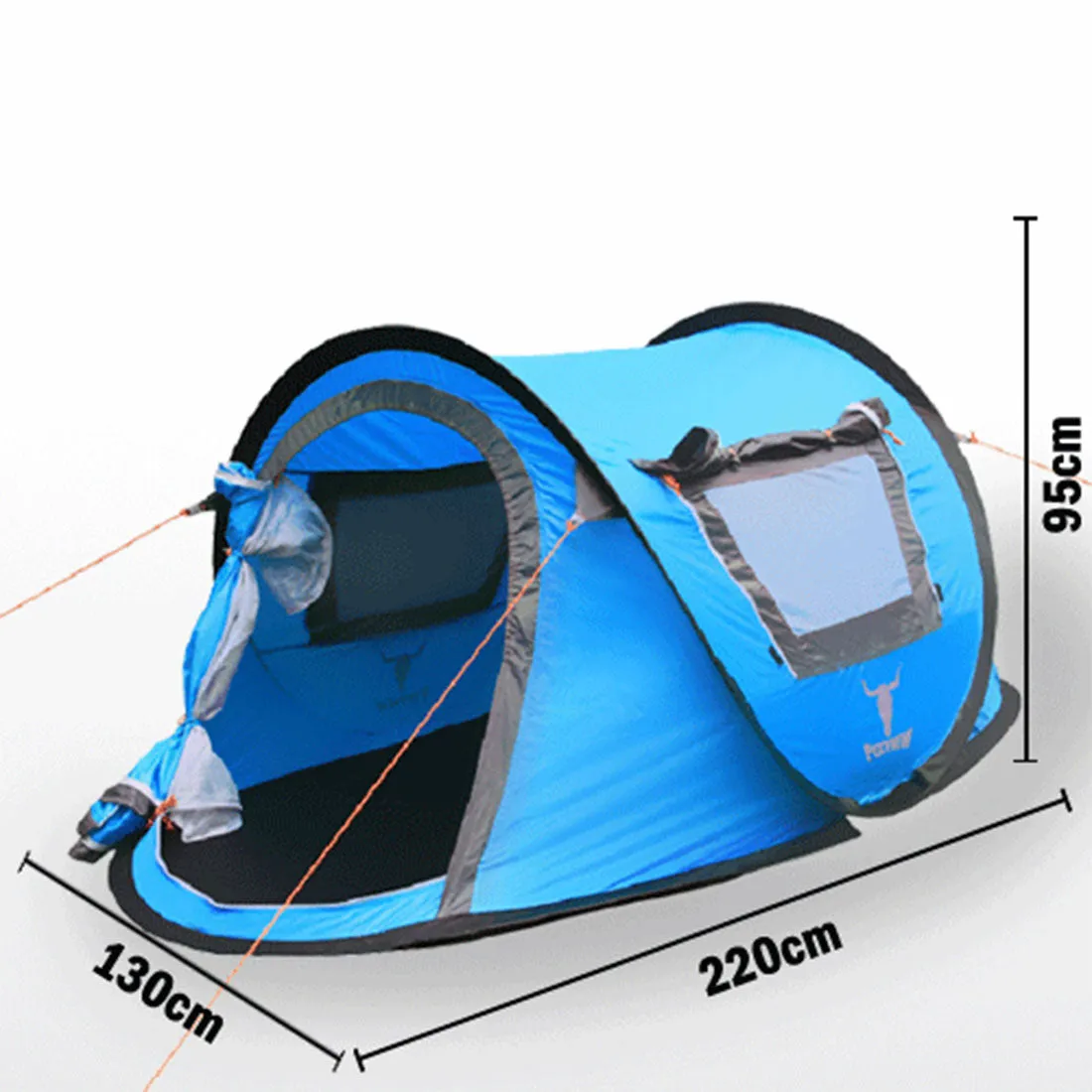 One Touch Easy Set Up Pop Up Instant 2 Person Tent UV Protect Antomatic - blue