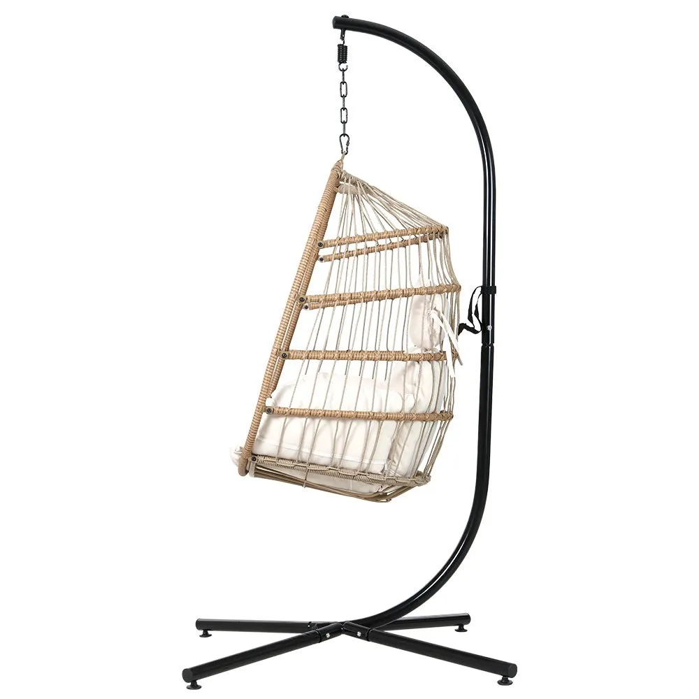 Outdoor Egg Swing Pod Chair Hammock with Stand Beach