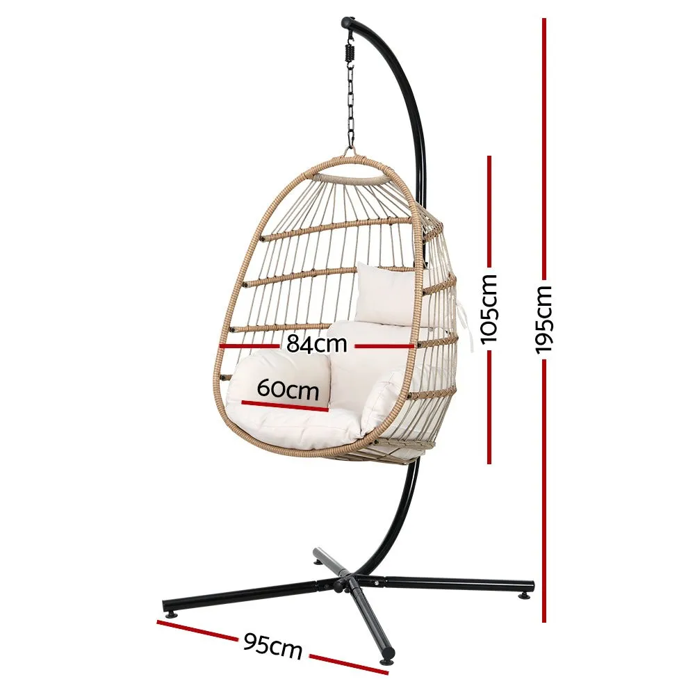 Outdoor Egg Swing Pod Chair Hammock with Stand Beach