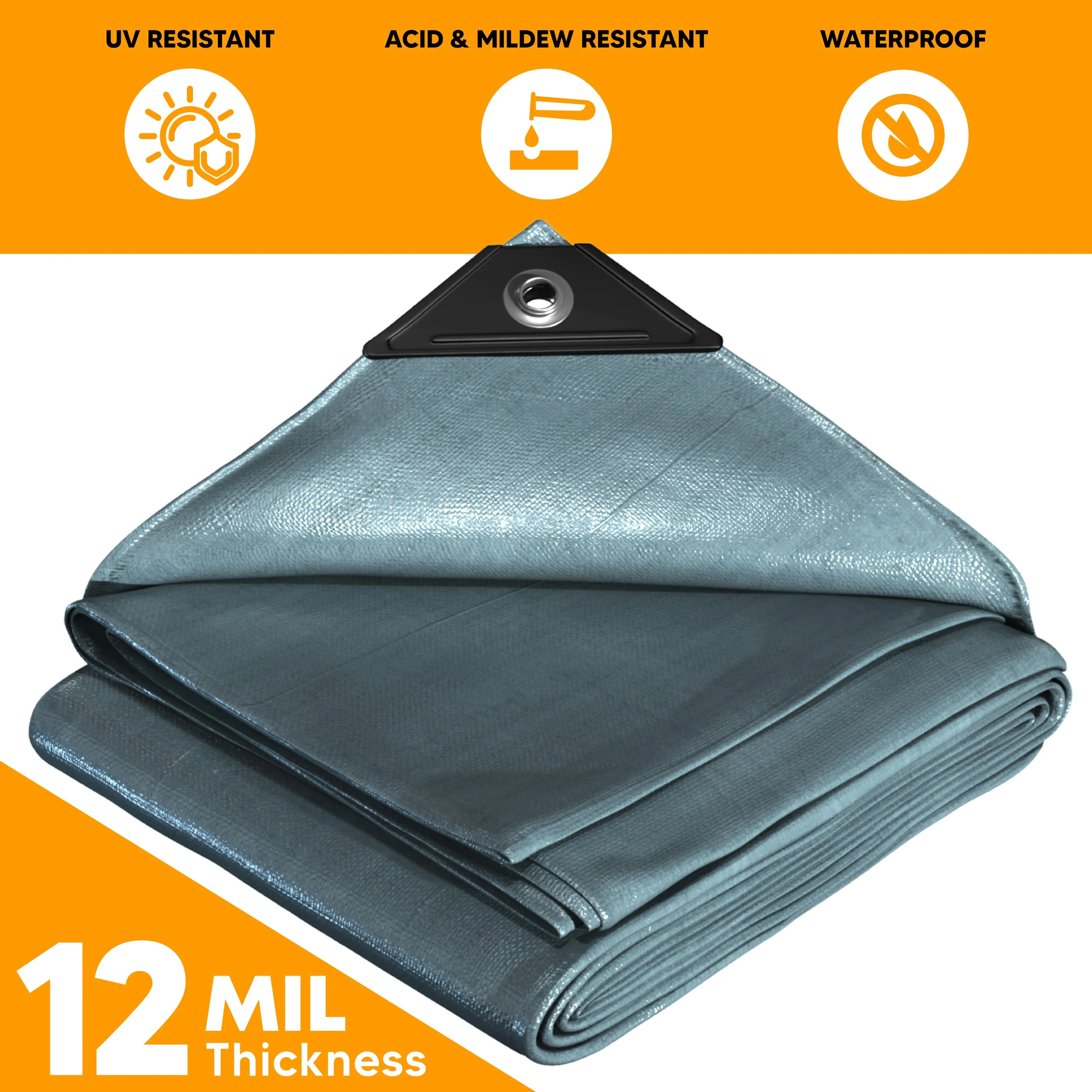 Silver Poly Tarp 6' x 16'- Blowout Sale