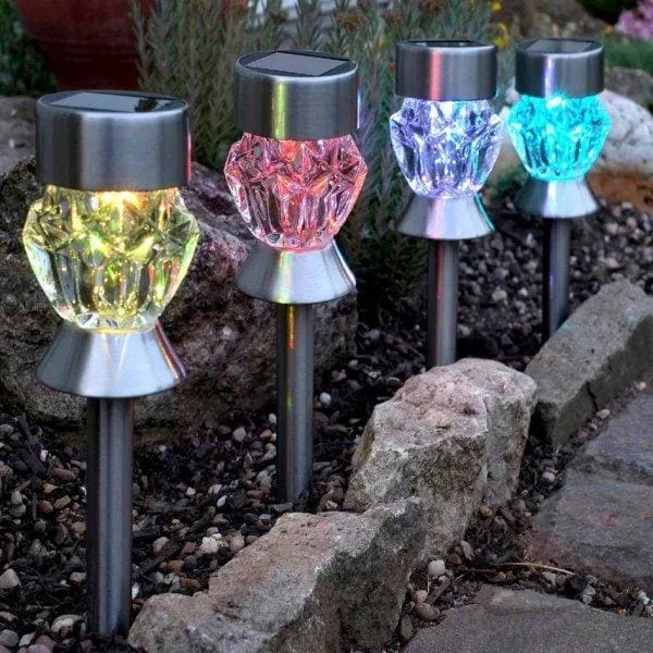 Smart Garden Solar Crystal Glass Marker Light - 4 Pack