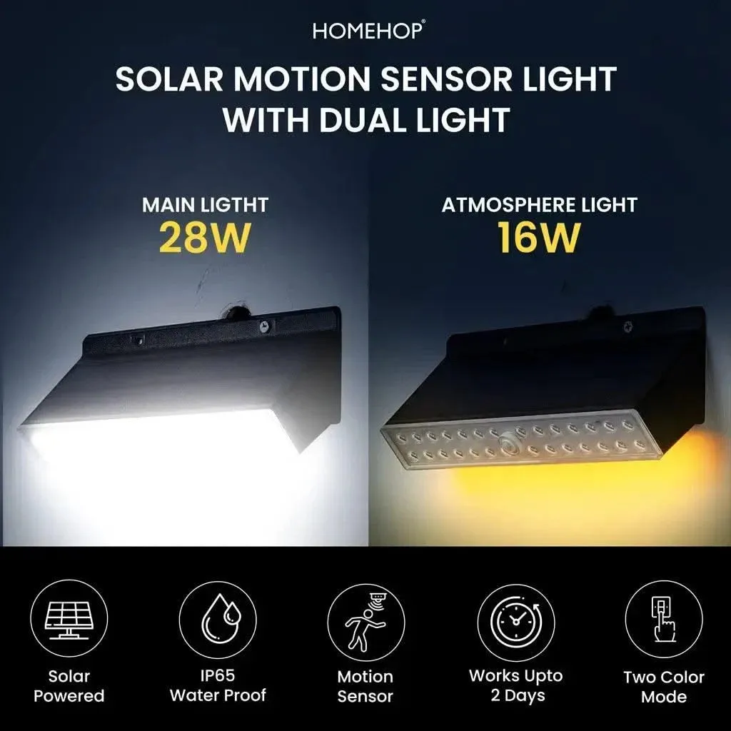 Solar Sensor Wall Light For Home, Garden, Outdoor Led Security Lamp with Motion Sensor (Waterproof , Cool & Warm)