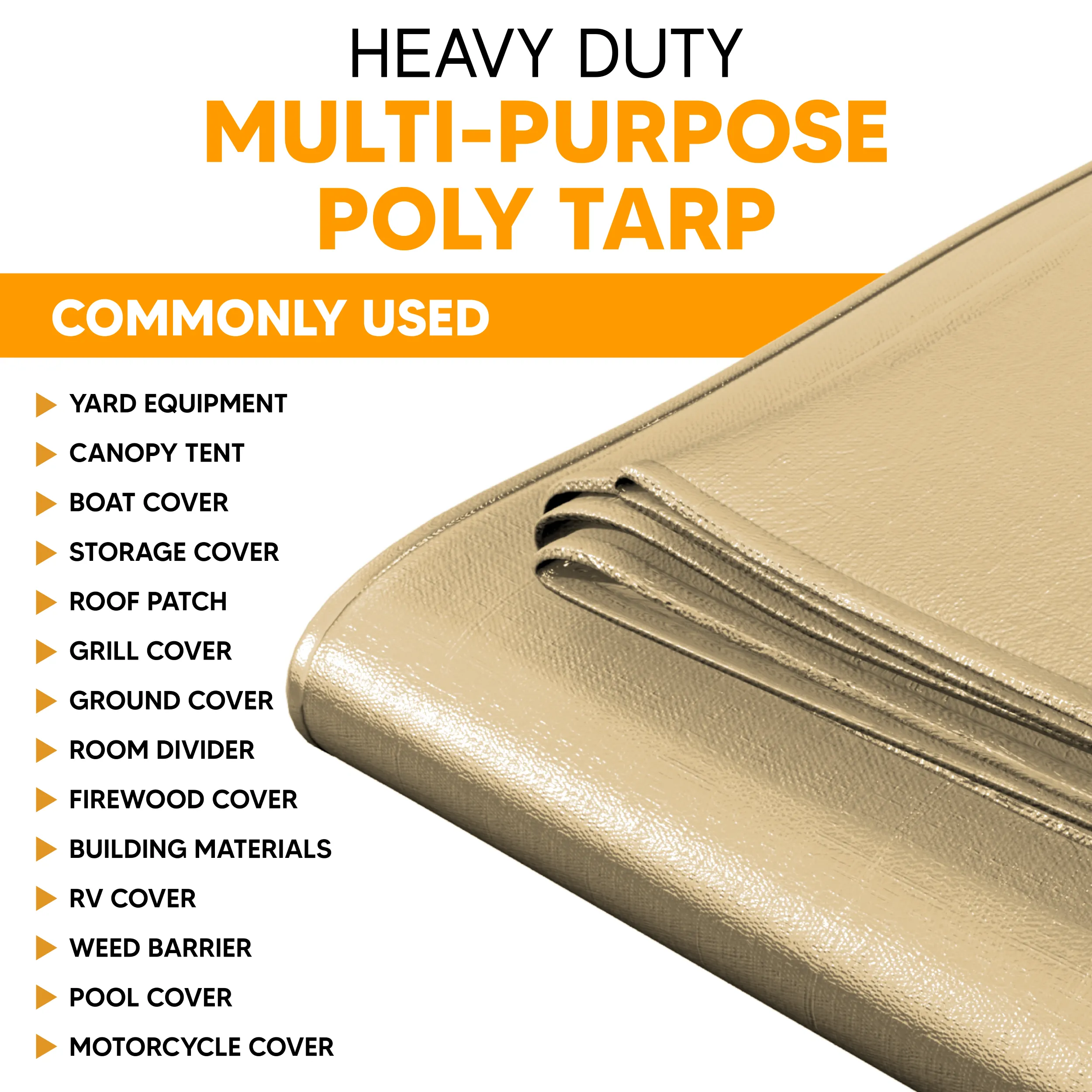 Tan Poly Tarp 20' x 20'