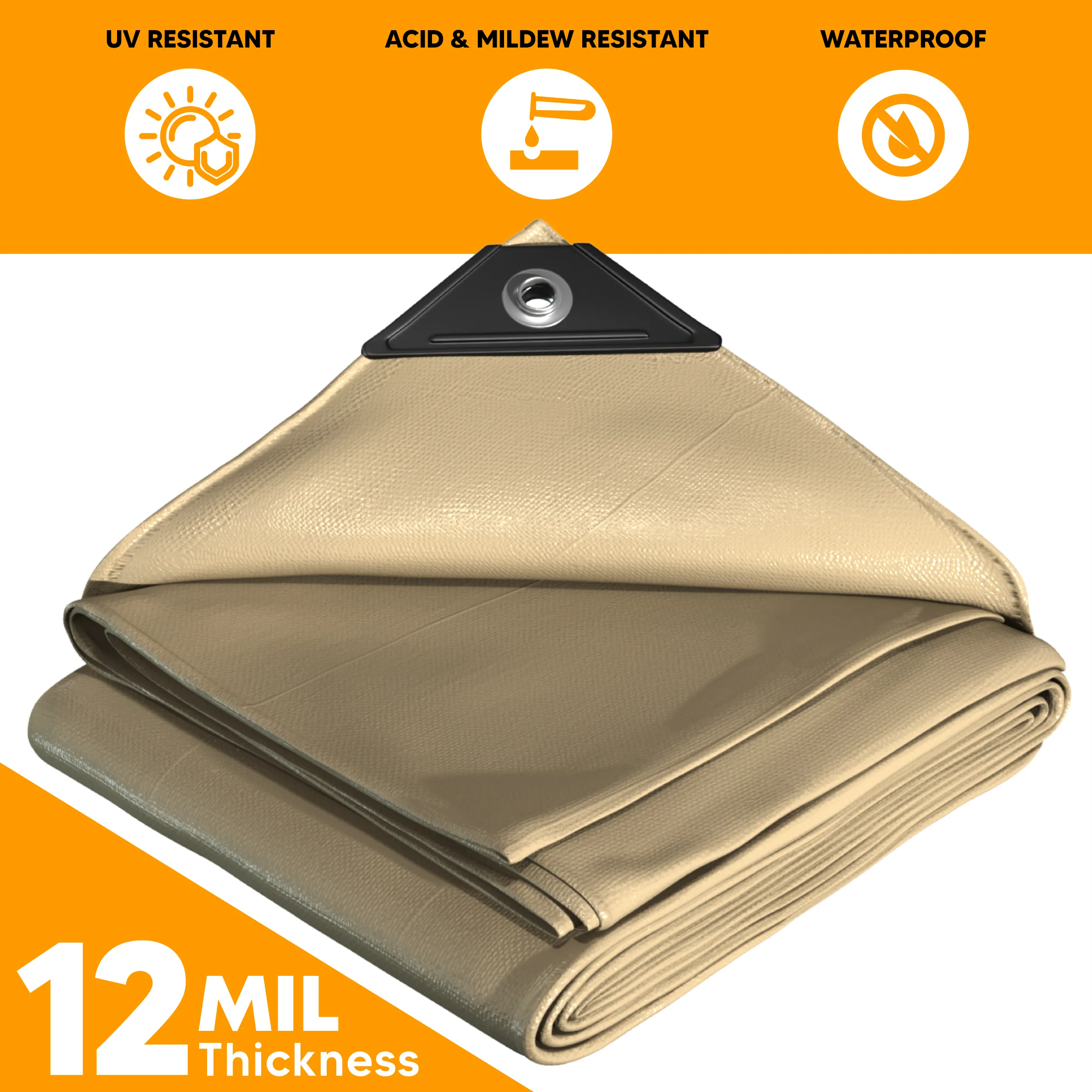 Tan Poly Tarp 20' x 20'